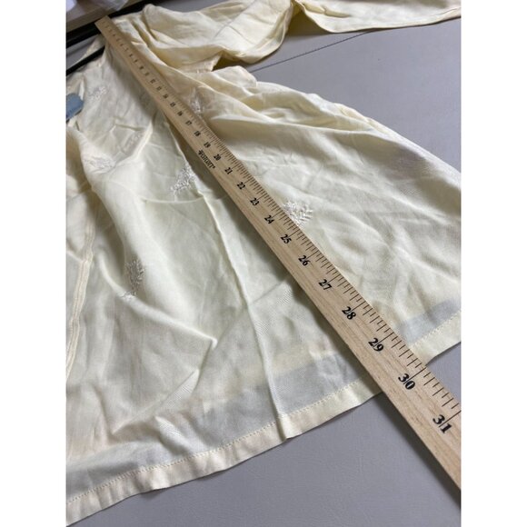 NEW April Cornell Long Sleeve Tunic Top Women size XL Butter Yellow Floral Boho - Picture 7 of 16